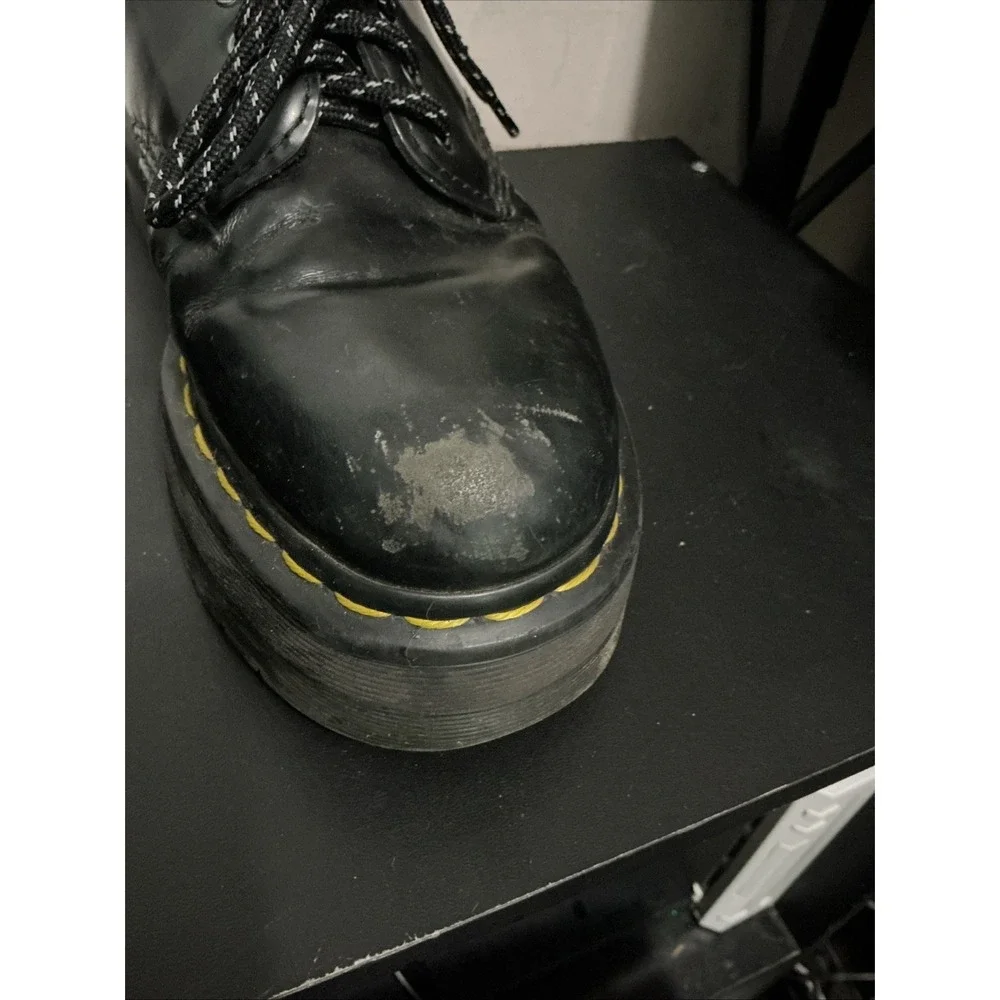 Dr. Martens Quad Platform Oxford Shoes Black Leather Women US 8 UK 6 EU 39 WEAR